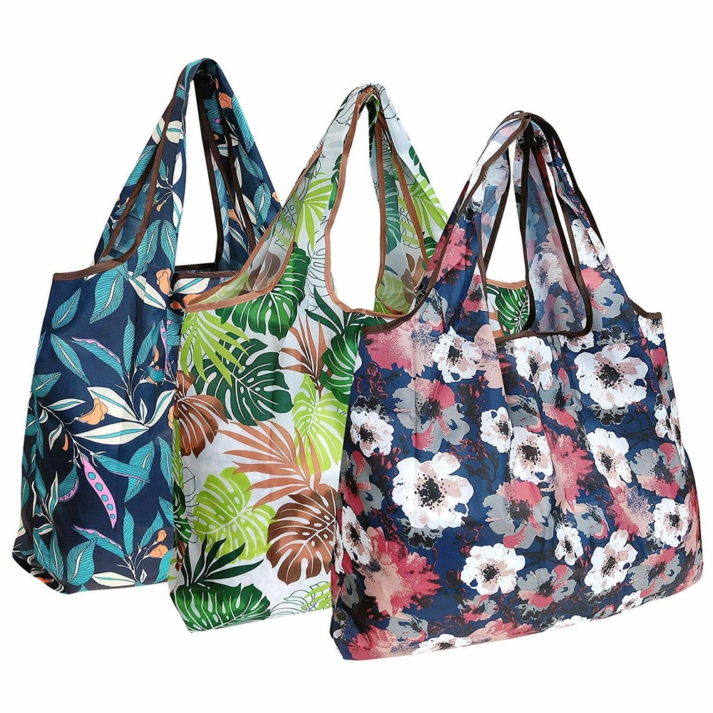 Wrapables Eco-Friendly Large Nylon Reusable Shopping Bags (Set of 3)