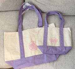 Trader Joe’s Canvas Limited Tote Shopping Bag LARGE And Mini Lavender – NWT