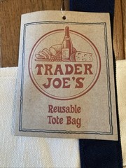 2 PC Trader Joes 2026 LARGE CLASSIC NAVY Canvas Shop Tote Bags NWT- SHIPS NOW