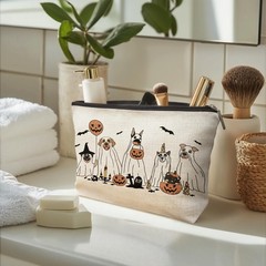 DOFQZ Halloween Ghost Dogs Lover Gifts Makeup Bag, Horror Spooky 23Child