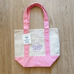 Trader Joe’s 2026 Mini Canvas Pastel Reusable Tote Bag Pink – BRAND NEW | US