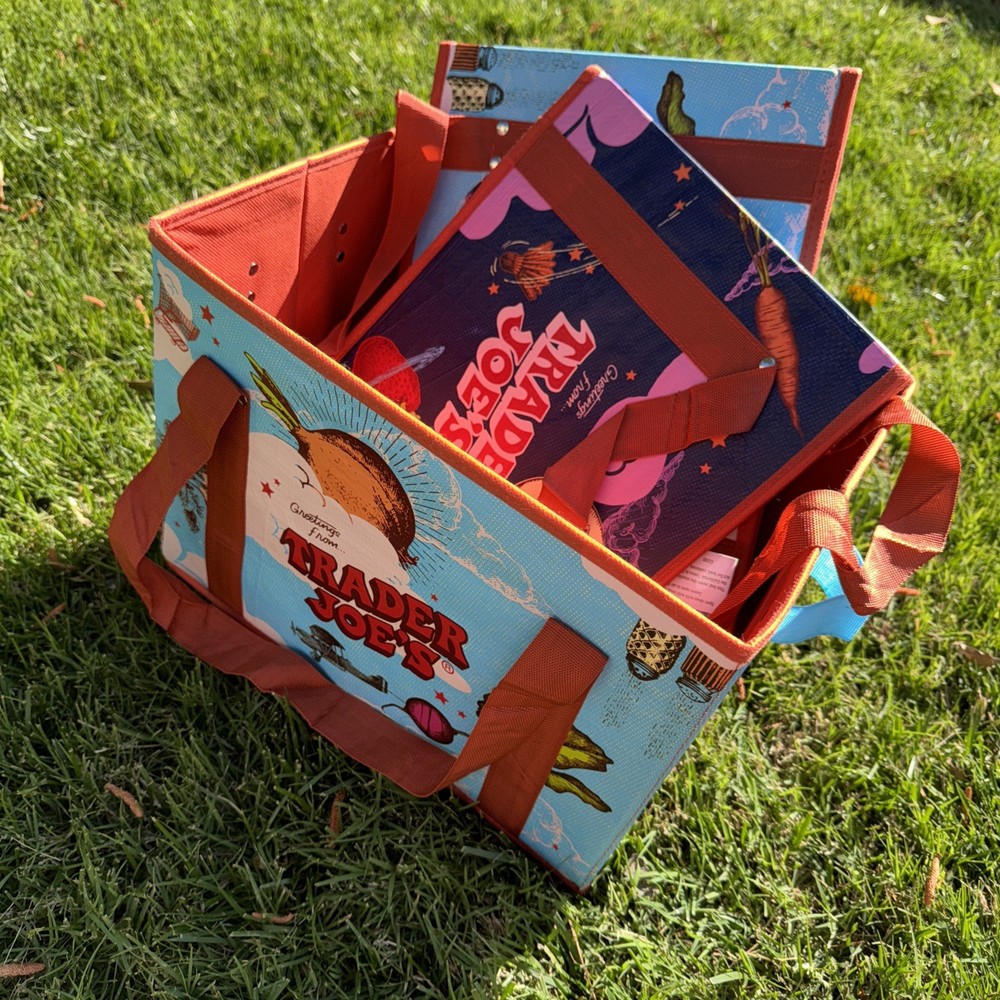 Trader Joe’s Stand Up Collapsible Grocery Shopping Tote (2-Pack)
