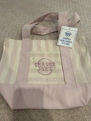 Trader Joe’s Striped Mini Canvas Tote Bags Set Of 4 New With Tags