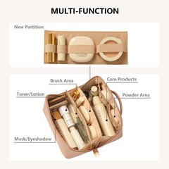 Omeily Travel Makeup Bag Toiletry for Women Large Cosmetic C-Pink
