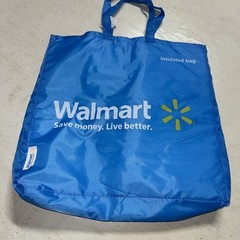 Large Walmart Branded Reusable Insulated Tote Shopping Grocery Bag 18 x 20” Blue