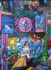 Beauty and The Beast – Stained Glass Look – Handmade Tote & Grocery Bag – Laptop
