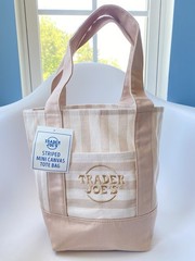 Trader Joe’s 2026 Striped Mini Tote Bags Pastel Colors Full Set 4 NWT