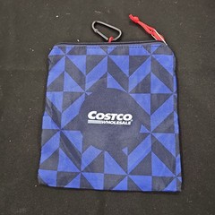 COSTCO Wholesale Reusable Cooler Bag Keychain Mini Zippered Pouch Blue