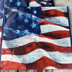 NEW Lot 2 XL TJX USA 🇺🇸 FLAG BAGS Very Patriotic Shopping Gift Bags