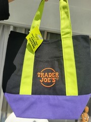 Trader Joe’s Mini Totes Black Purple Lime Green Multi Colors LTD New Tag