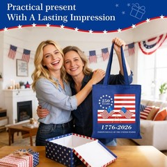 4th of July Decorations Tote Bag, 1776-2026 250 Anniversary USA Flag, 3-Pack …