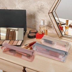 Piriuuo 3Pcs Mesh 5.5x6x20cm (2.16×2.36×7.87 inches), Pink, Gray, Khaki
