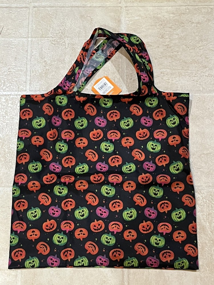 2024 TARGET HYDE & EEK BOUTIQUE REUSABLE COLORFUL PUMPKINS HALLOWEEN TOTE BAG