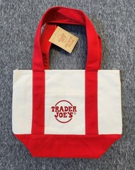 Trader Joe’s 2025 Mini Canvas Tote Bag Red Limited Edition NWT Reusable Grocery