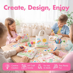 Mini Tote Bags Bulk 12 Pack – DIY Mini Canvas Tote Bags 8″ X 8″ X 1 1/2″