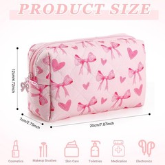 Paterr Cotton Quilted Makeup Bag Valentine Bridesmaid Gifts Small Cute Pink