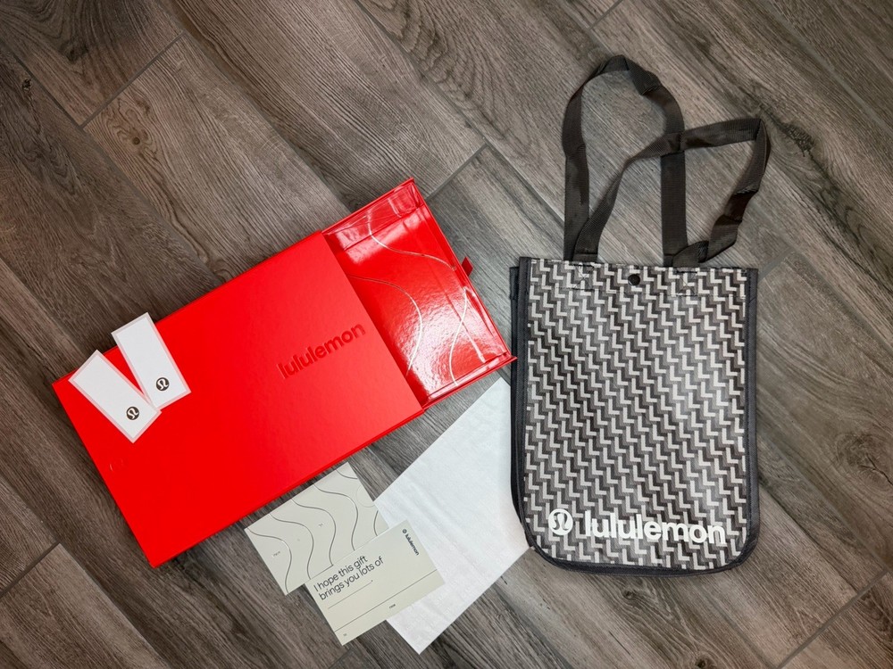BRAND-NEW 2025 Lululemon Holiday Small Brown Tote and Small Red Gift Box Set