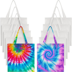 10 Pcs White Cotton Tote Bags for Tie Dying Items Things to Tie Dye Stuff for La