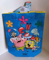 Spongebob Squarepants 2 Pack Mini Reusable Blue Gift Bags with Handles NEW!