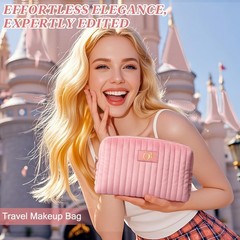 BagUrshion Monogrammed Make Up Bags for 9.25″L x 2.75″W x 6.69″H, Pink