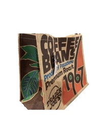 Trader Joes 1967 Coffee Beans Pasadena Jute Tote Bag Reusable 9 Gallon NWT New