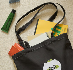 Kakao Friends Choonsik Matcha Chun Eco Bag 100% Cotton Lightweight 37 cm x 40 cm