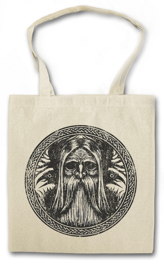 ODHIN KNOT CIRCLE SHOPPER SHOPPING BAG Runes Valhalla Norse Vikings Enguz