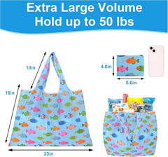 Extra Large 50Lbs Foldable Reusable Shopping Bags Kitchen Reusable