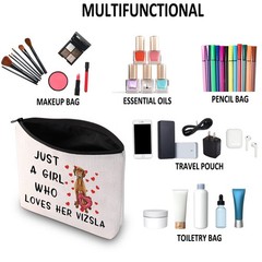 G2TUP Vizsla Dog Lover Gift – Makeup Bag for Mom & Owner – White