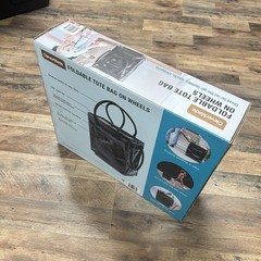 CleverMade Foldable Tote Bag on Wheels Soft Grip BLACK Capacity: 90L & 75 lbs.