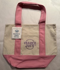 TRADER JOE’S 4 MINI PASTEL CANVAS TOTE BAGS NWT FREE GIFT FREE SHIPPING 🎁