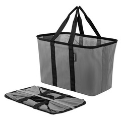 EcoBasket Reusable Grocery Tote – 30L – Pack of 1 – Gray Black – Collapsible …