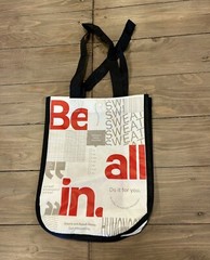 Lululemon Tote, Small Reusable Shopping Tote Shopper, Black, Red And White