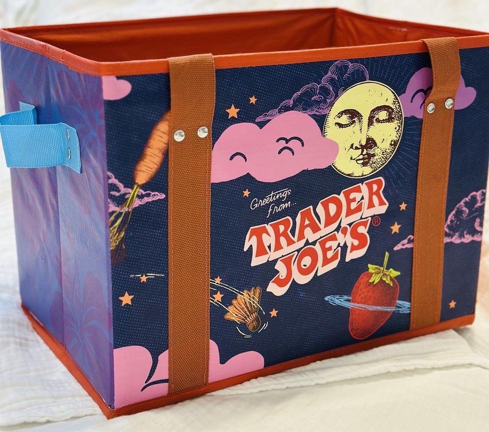 NWT Trader Joe STAND-UP COLLAPSIBLE GROCERY TOTE BAG Reusable 6 GALLON Hardside