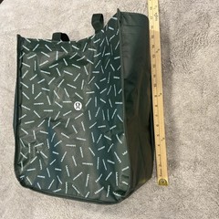 Lululemon Reusable Shopping Tote Bag Lot Of 2 Large White/Black Green