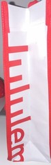Lululemon Red White Foldable Plastic All-Over Reusable Shopping Bag Tote