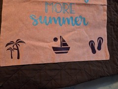 Large Orange Reusable Shopping Tote Bag “Less Mondays More Summer” Graphic