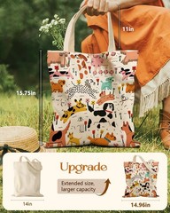 Aesthetic Dog Tote Bag – with Magnetic Buckle and Zipper Inner Pocket for Wom…