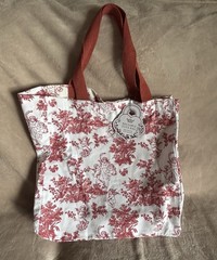 New Society Of Hearts Reusable Tote Bag Cherubs Valentines Red White Cottage