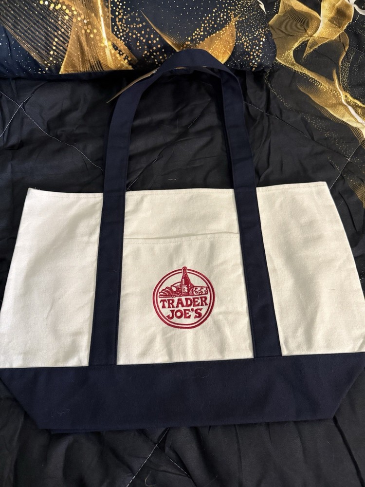Trader Joe’s Canvas Reusable Shopping Bag 3 Pack White/Navy/Green/Purple