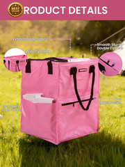Large Rolling Grocery Bag 36 Gallon 5 Wheels 110lb Tote Laundry Zipper