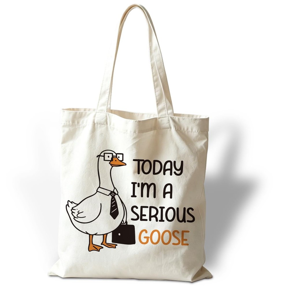 Canvas Tote Bag for Women, Today I’m A Serious Goose Shoulder Bags, Casual Ca…