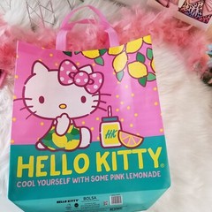 HELLO KITTY PURPLE PINK Lemonade REUSABLE SHOPPING BAG BEACH BAG / BEACH TOTE