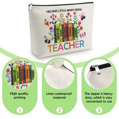 Gevody Teacher Thank You Makeup Bag Appreciation Gifts Bag-2