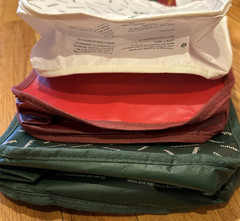 Lot of 3 – LULULEMON Small Reusable small Shopping Bags Totes Green, Red, White