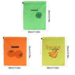 3Pcs Storage Bag with Aluminum Lining – 13.7×11″, Banana & Lettuce Fresh Reus…