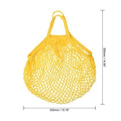 Cotton Mesh Bag 15×13.8″ Mesh Net String Grocery Bags Yellow