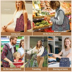 Reusable Grocery Bag Set of 3 Large Capacity 22x15in Holds up to 44lb Foldabl…