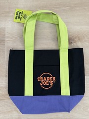 Trader Joe’s Mini Canvas, Trick-Or-Treat Tote Bag Halloween Black Green Purple
