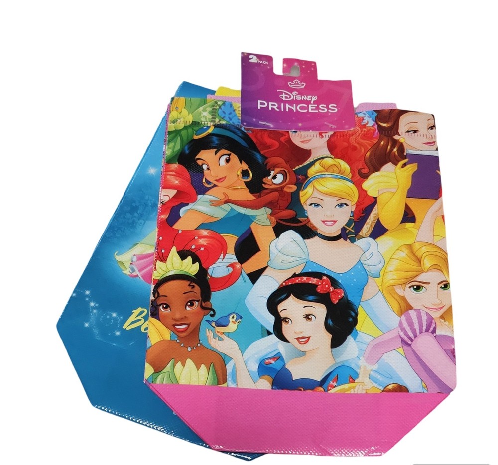 Disney Princess 2 Pack Reusable Tote Treat Gift Goodie Bags 7″X8″X3.25